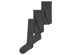 Name It dark grey melange rib strømpebukser bomuld(2-pak)